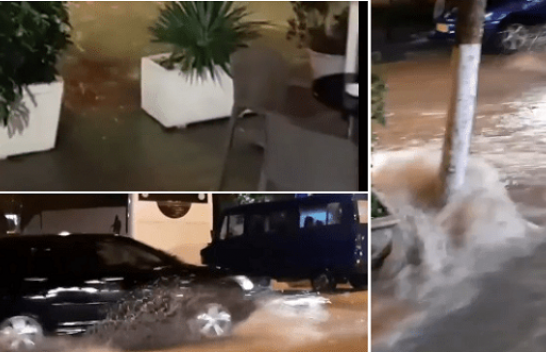 Reshjet e shiut përmbytin Sarandën