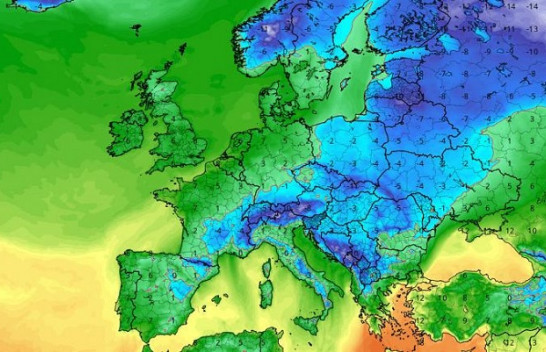 Meteorologët paralajmërojnë një valë e ftohtë nga Poli i Veriut pritet të godet Evropën në fillim të dhjetorit