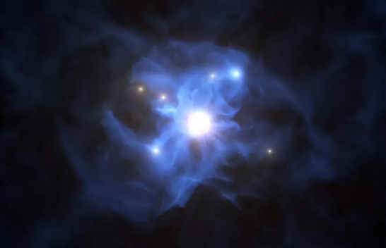 Astronomët zbulojnë një vrimë të zezë supermasive me gjashtë galaktika