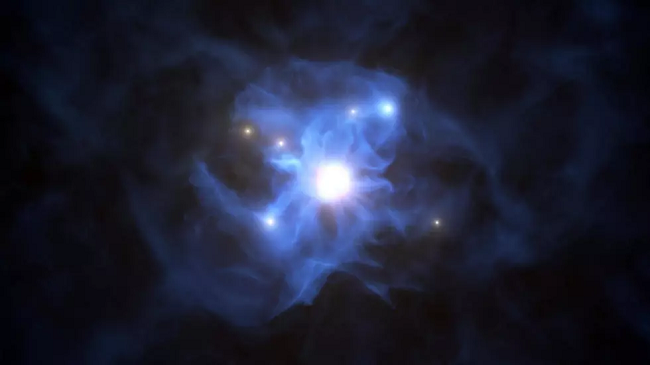 Astronomët zbulojnë një vrimë të zezë supermasive me gjashtë galaktika
