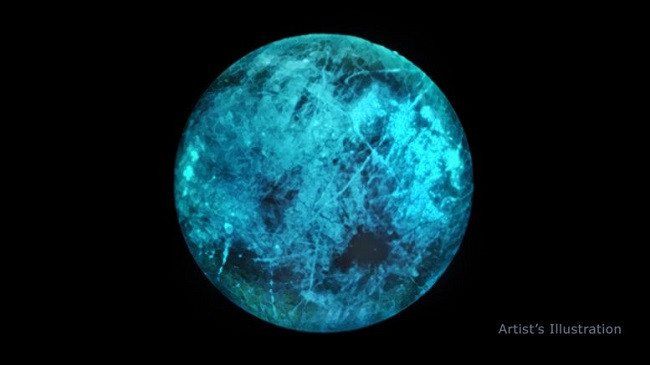 Hëna e akullt e Jupiterit, Europa shkëlqen në errësirë