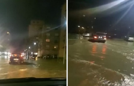 Reshje të mëdha shiu, përmbyten disa rrugë në Durrës