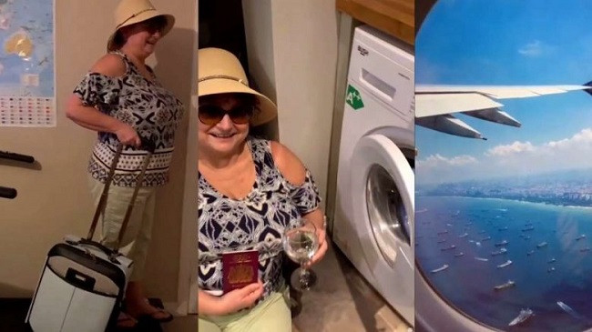 U lodh duke qëndruar e mbyllur nga pandemia COVID-19, një grua improvizon ‘udhëtimin me aeroplan’ në shtëpinë e saj
