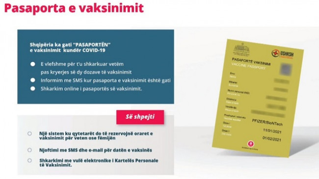 Shqipëria me pasaportë dixhitale vaksinimi kundër COVID-19