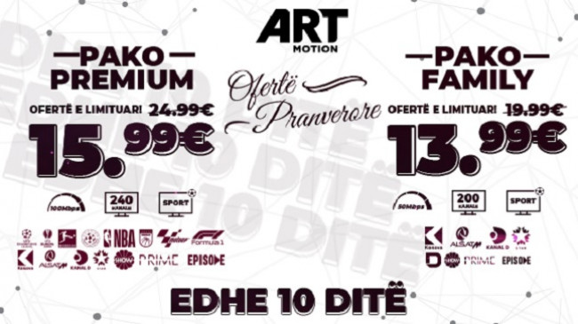 Kanë mbetur edhe 10 ditë deri në përfundim të ofertës më të kërkuar pranverore në Artmotion!
