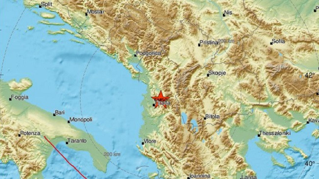 Regjistrohen lëkundje tërmeti në Tiranë