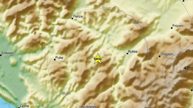 Regjistrohen lëkundje toke në Shqipëri
