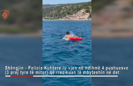 Rrezikuan të mbyteshin në Shëngjin, shpëtohen mrekullisht katër persona, mes tyre tre të mitur