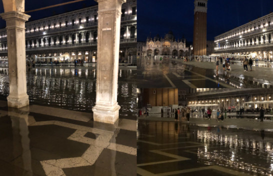 Fenomeni i rrallë i baticës në Venecia, sheshi i famshëm i qytetit antik mbulohet nga uji