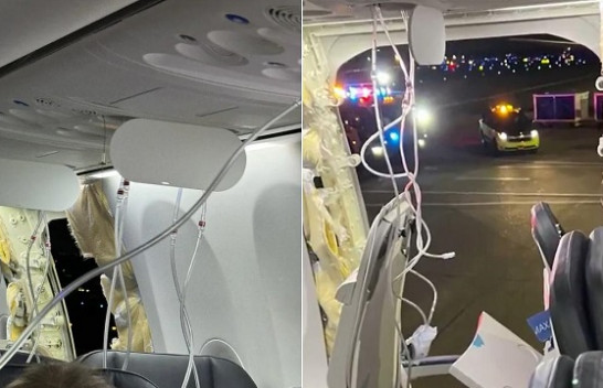 Tmerr në ajër, aeroplanit i shkëputet dritarja gjatë fluturimit, pasagjerët në panik/ VIDEO